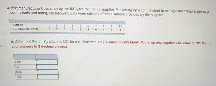 A shirt manufacturer buys cloth by the 100-yard