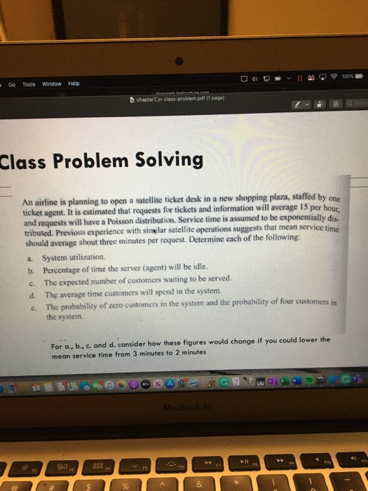 Go Tools Window Help chapter in-class-problem