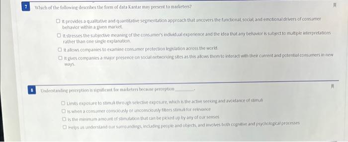 7 Which of the following describes the form of