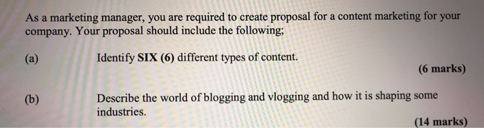 600 words answer As a marketing manager, you are