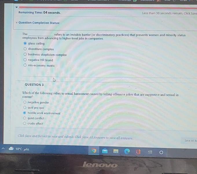 Less than 30 seconds remain. Click Save Remaining