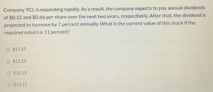 Company YCL is expanding rapidly. As a result,