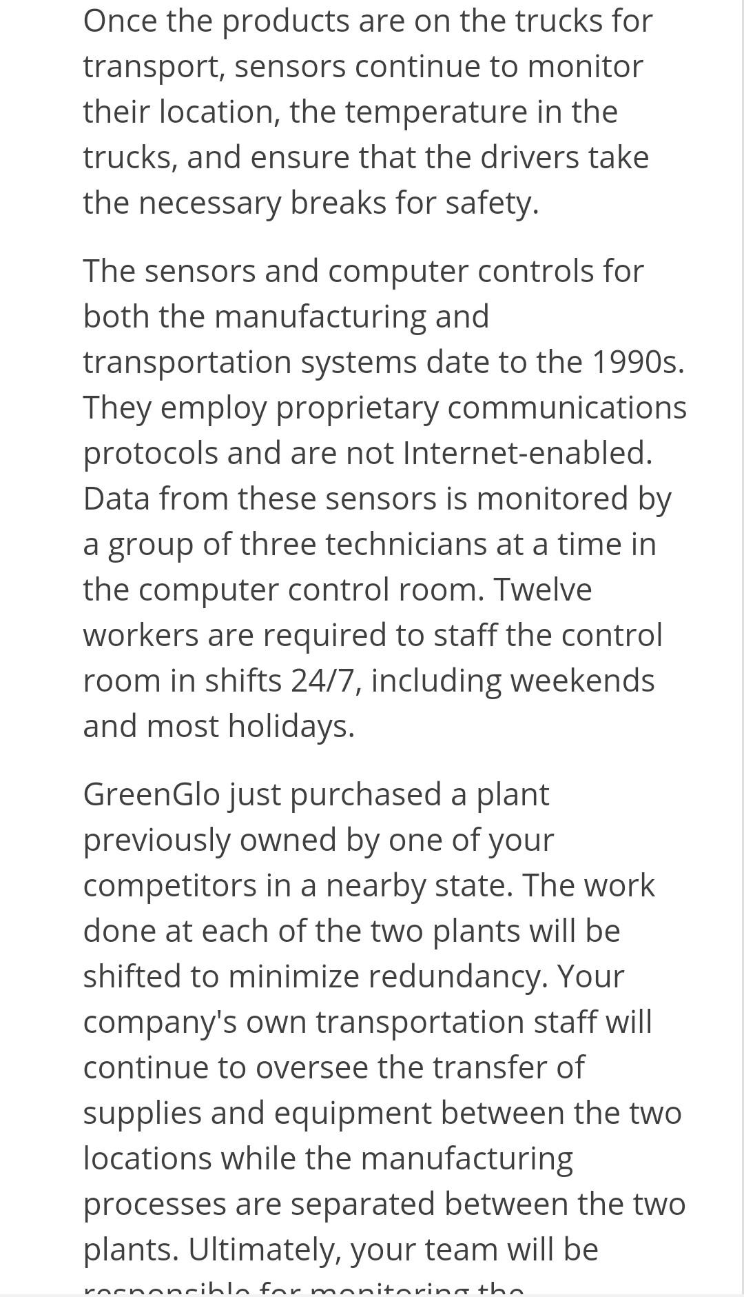 You are a member of the plant information systems