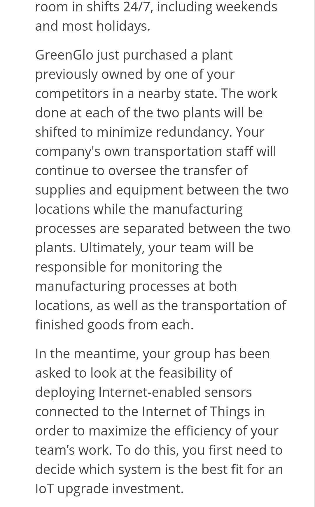 You are a member of the plant information systems