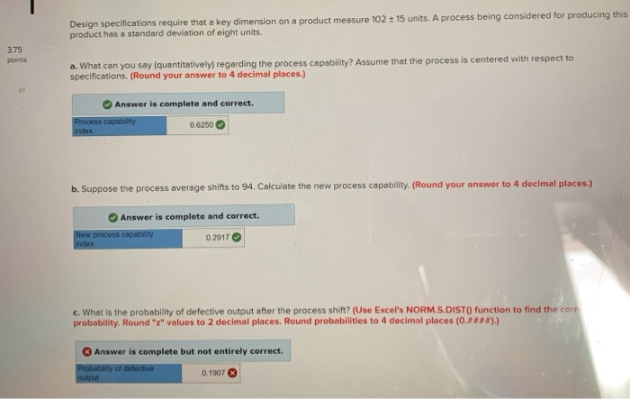 Design specifications require that a key