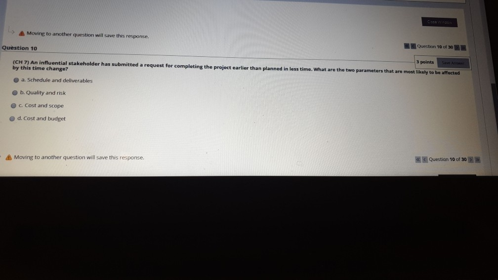 Moving to another question will save this