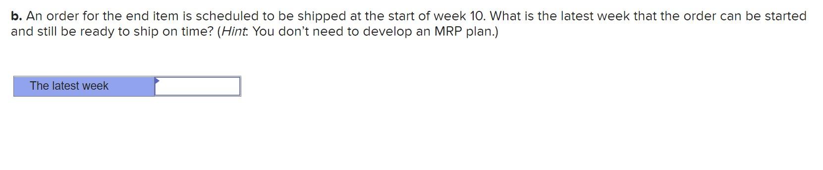 The following table lists the components needed