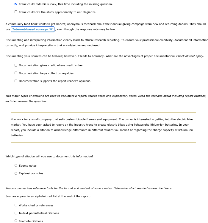 Frank could redo his survey, this time including