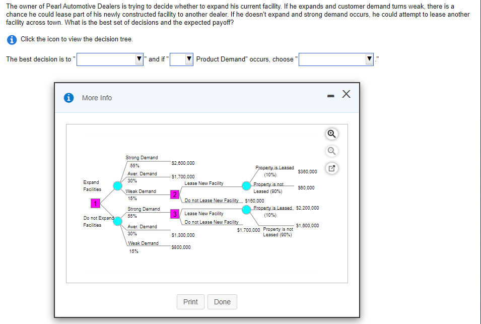 OPTIONS FOR PULLDOWN ANSWERS The best decision is
