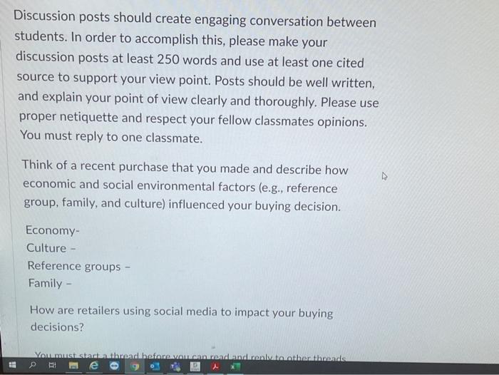 Discussion posts should create engaging