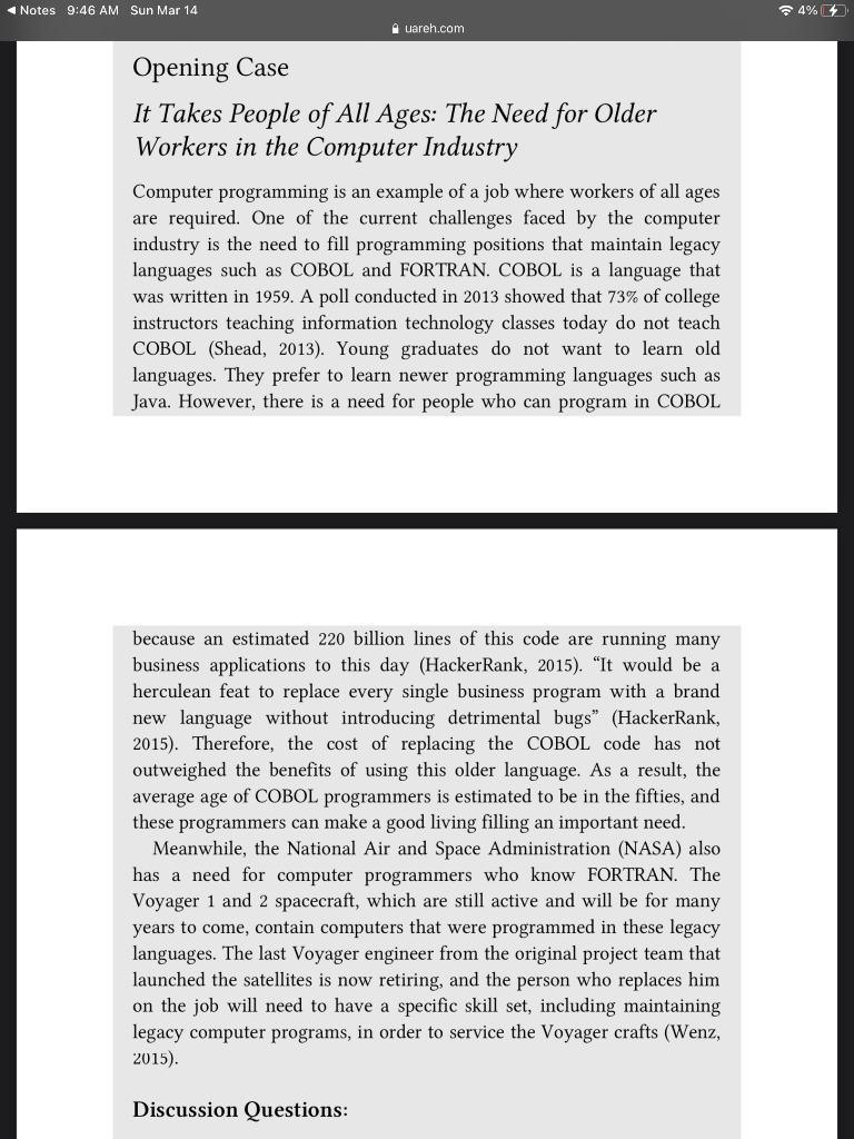 Please read the opening case for Chapter 8: It