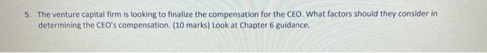 5. The venture capital firm is looking to