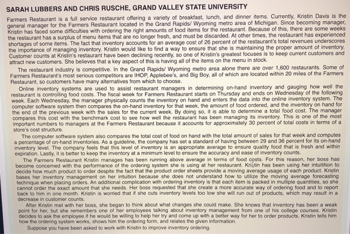 SARAH LUBBERS AND CHRIS RUSCHE, GRAND VALLEY