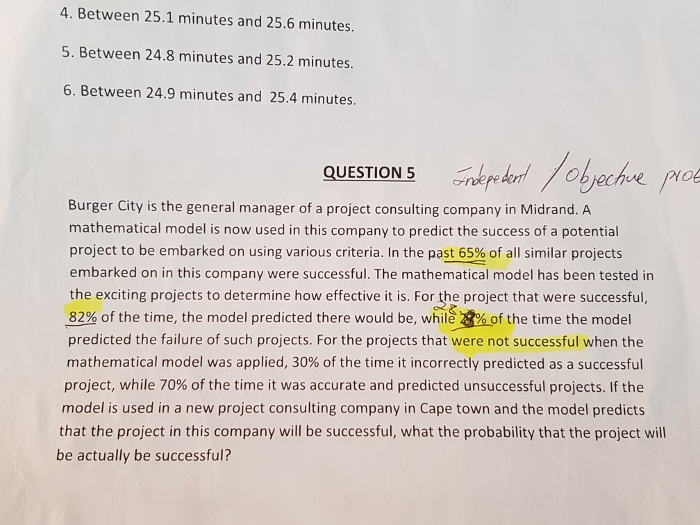 4. Between 25.1 minutes and 25.6 minutes. 5.