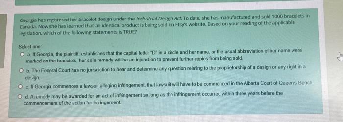 Georgia has registered her bracelet design under