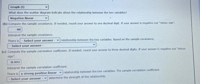 Five observations taken for two variables follow.