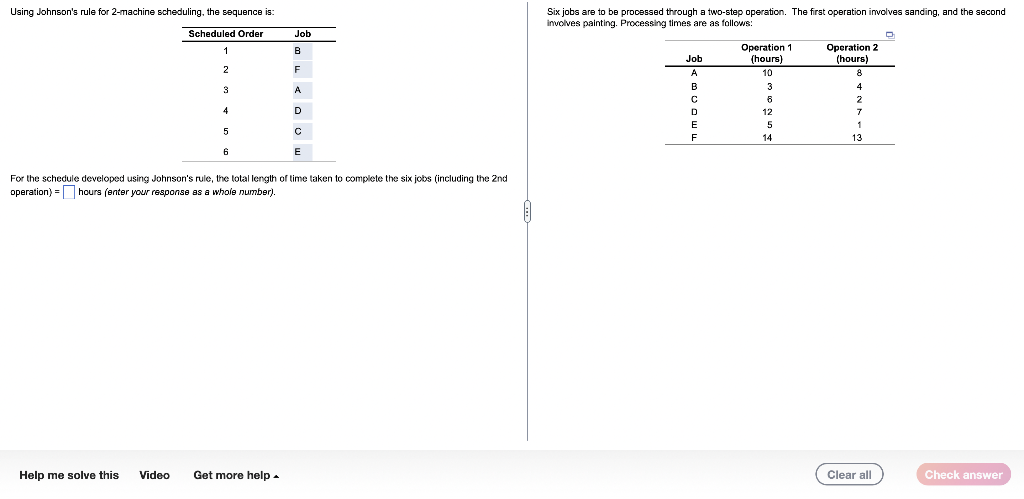 Using Johnson's rule for 2-machine scheduling,