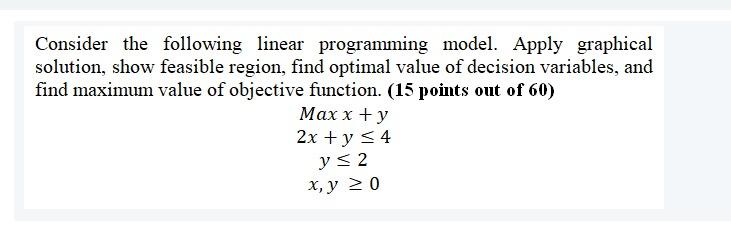Consider the following linear programming model.