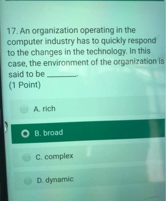 17. An organization operating in the computer