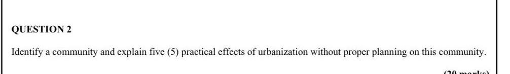 QUESTION 2 Identify a community and explain five