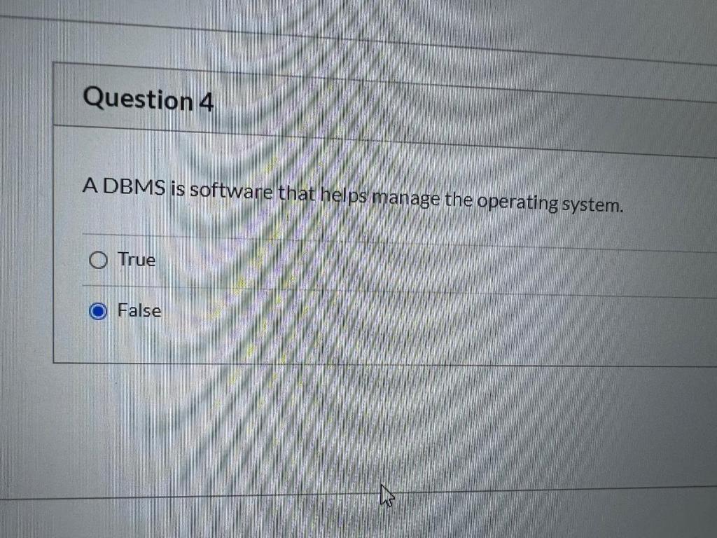 Question 1 A database is a collection of raw data