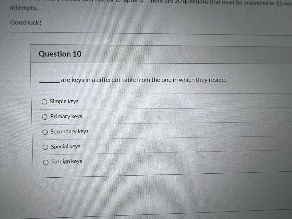 Question 1 A database is a collection of raw data