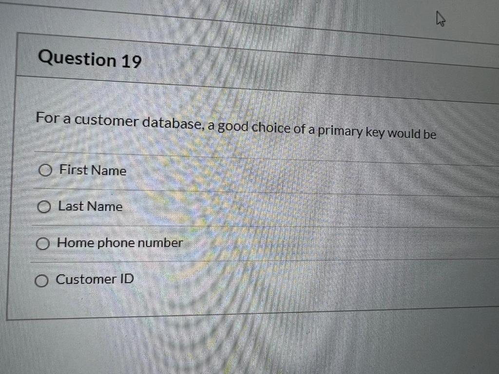 Question 1 A database is a collection of raw data