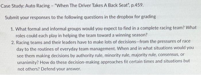 fase Study: Auto Racing - "When The Driver Takes