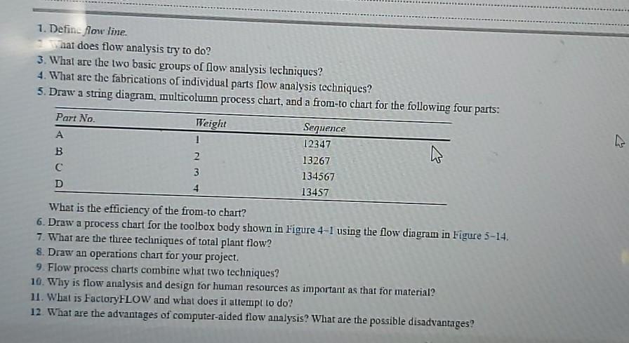 1. Defin-flow line. nat does flow analysis try to