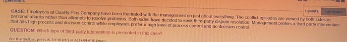 hlep Question & 1 points CASE: Employees at