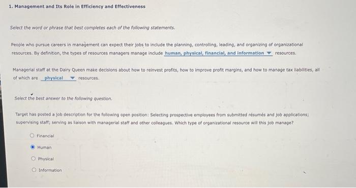 1. Management and Its Role in Efficiency and