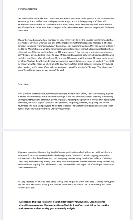 1. Case Analysis: Analyses the case identifying