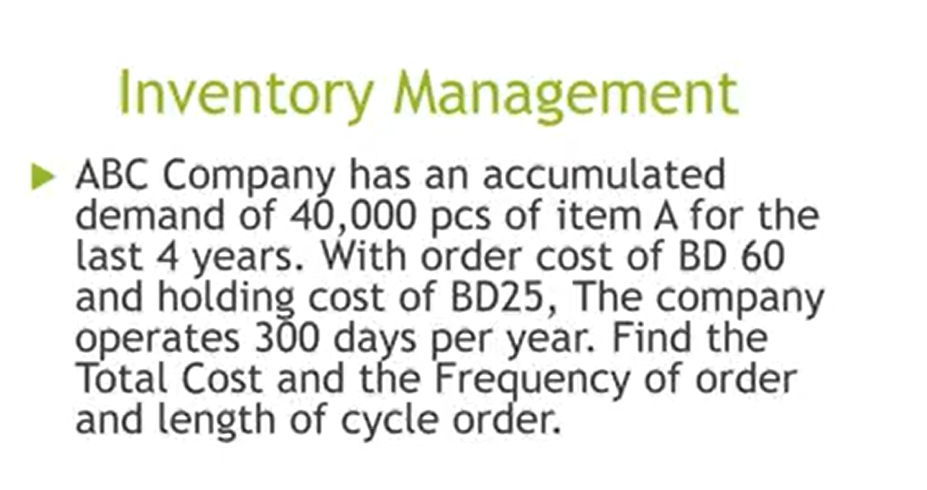 ABC Company has an accumulated demand of 40,000