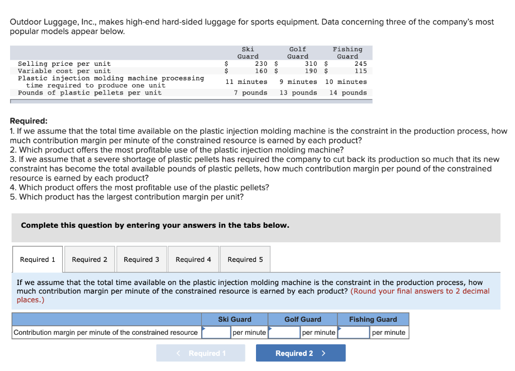Please show work Outdoor Luggage, Inc., makes