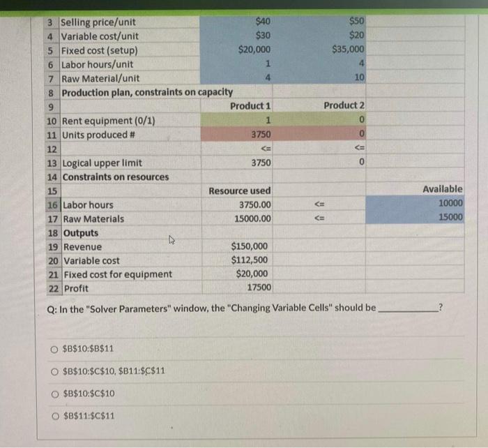 Question 23 1 pcs 4 4 Use the information below