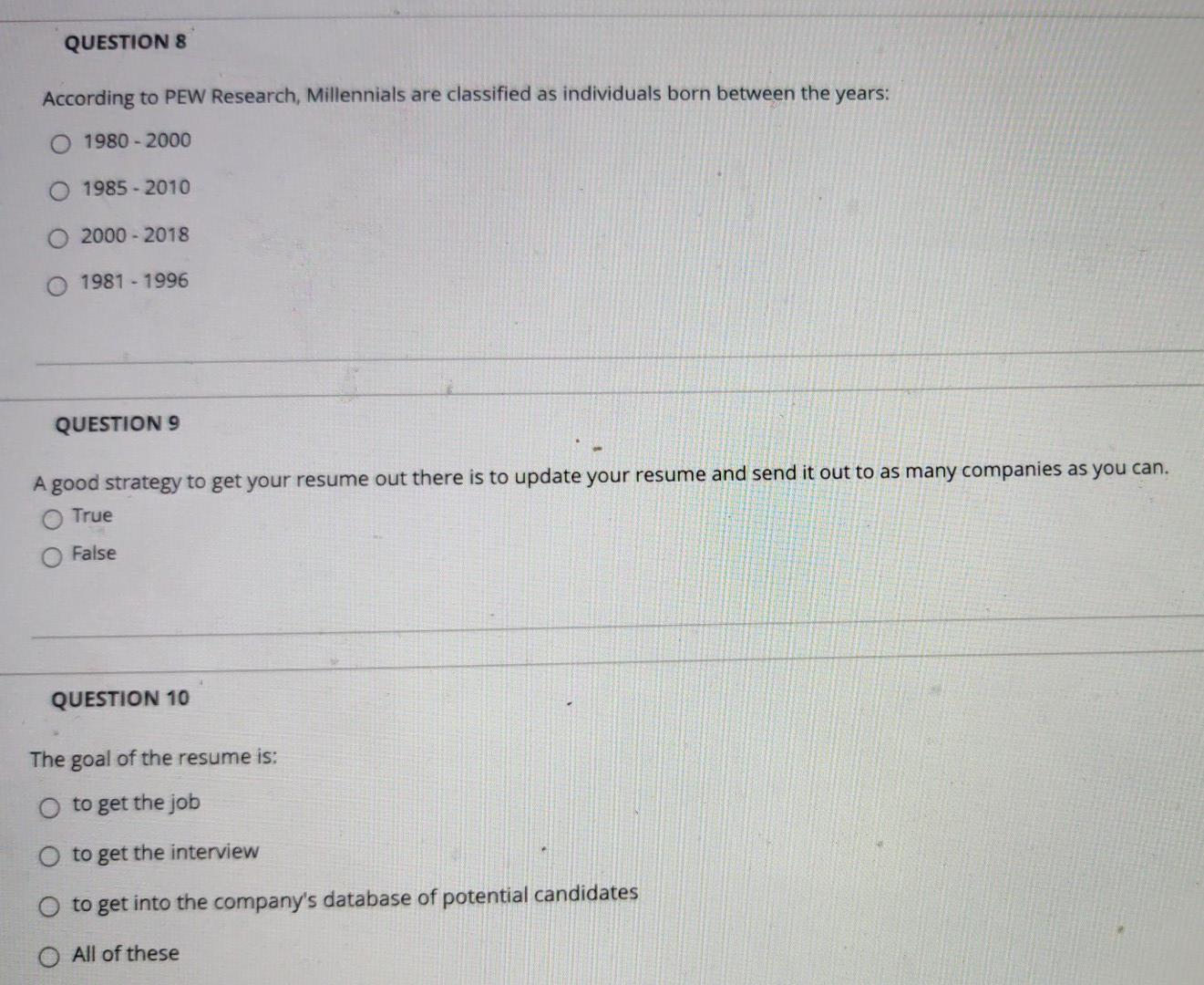 QUESTION 2 The fact that students have attained