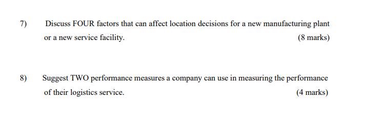 7) 8) Discuss FOUR factors that can affect