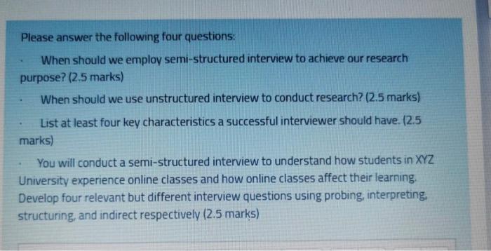 Please answer the following four questions: When