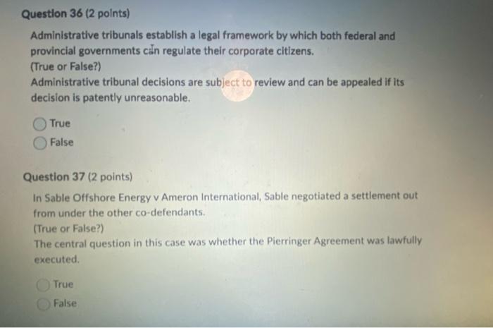 Administrative tribunals establish a legal