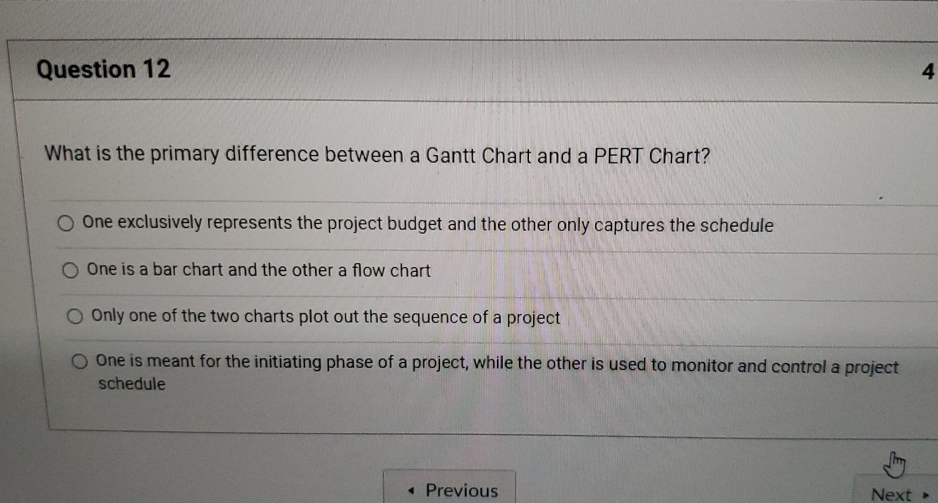 Question 12 What is the primary difference