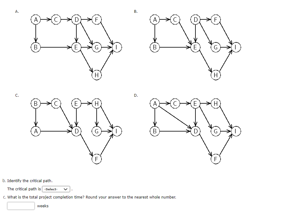 A. B. B G B H H D. . b. Identify the critical
