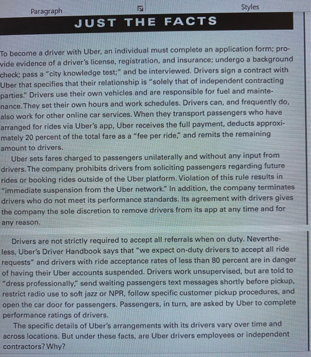 Read the case given in the box - Just the Facts -