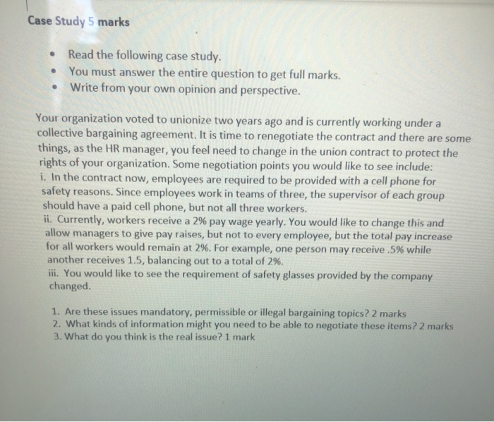 Case Study 5 marks Read the following case study.