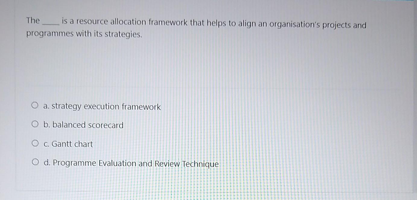 The is a resource allocation framework that helps