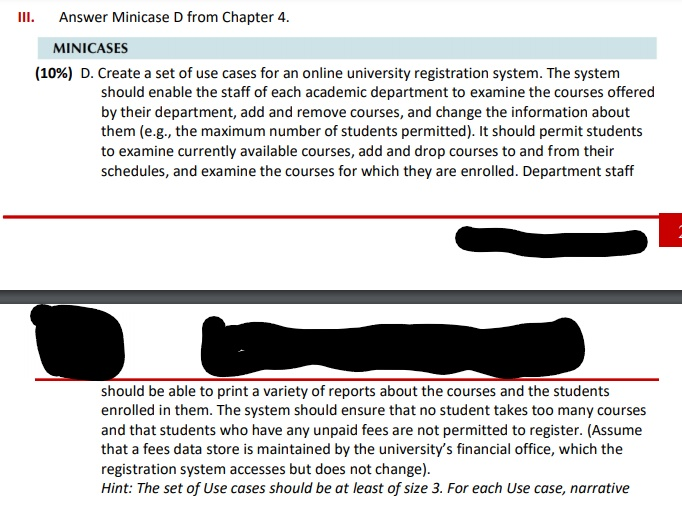 Answer Minicase D from Chapter 4. MINICASES (10%)