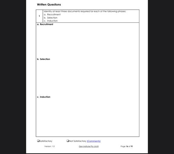 Written Questions identity at least three