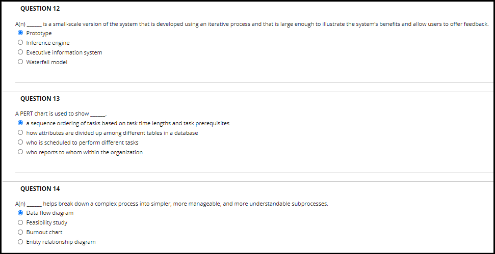 QUESTION 12 An) is a small-scale version of the