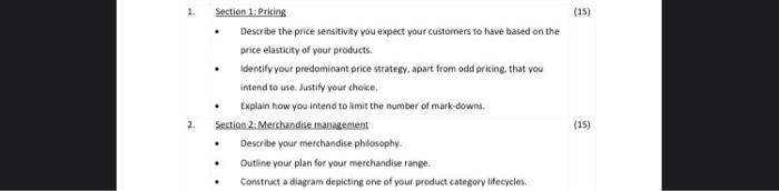 select a retail store 1. 2. Section 1: Pricing