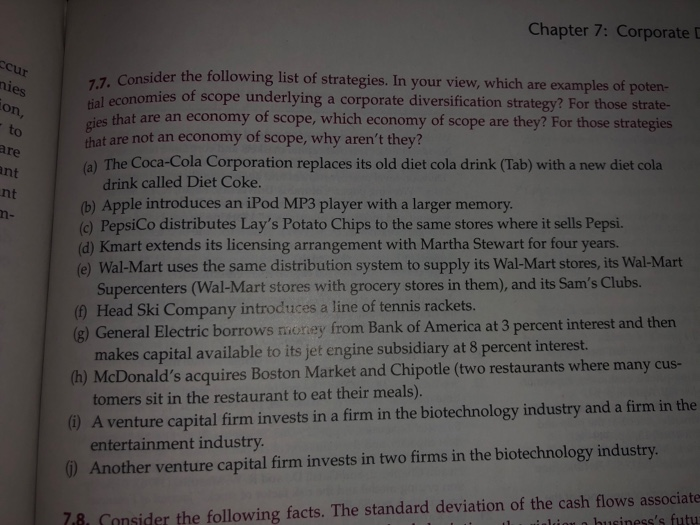 Please only answer A-E. Chapter 7: Corporate ccur