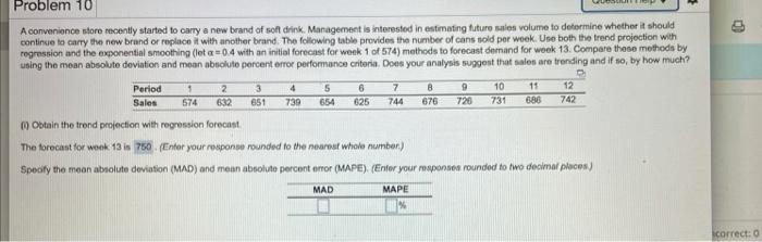 Problem 10 731 686 A convenience store recently